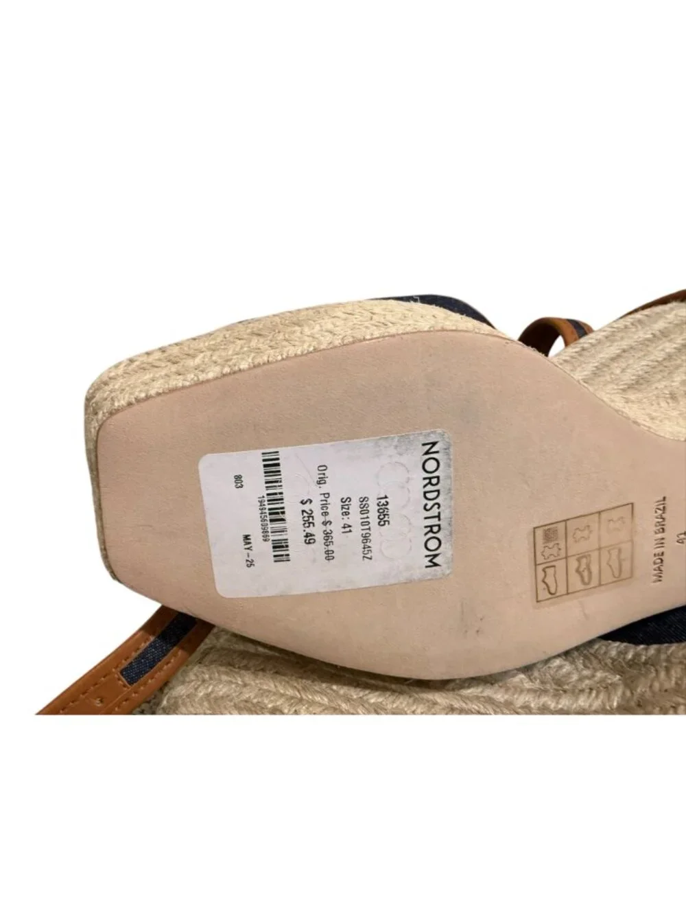 Cinq À Sept Jesse Canvas Espadrille Wedge Sandals Size 41 New